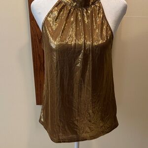 SHEIN Metallic Gold Blouse - size 4